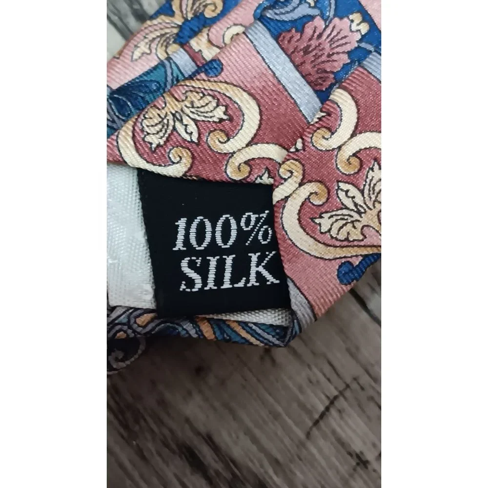 Oscar De La Renta Silk Colorful Vintage Classic Business Event Occasion Tie